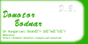 domotor bodnar business card